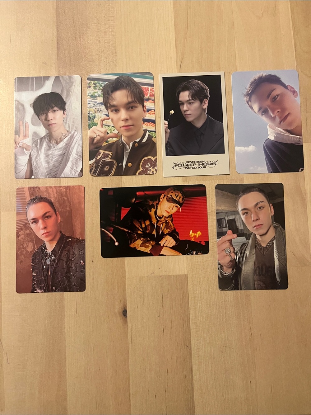 Set of 7 OFFICIAL Vernon of Seventeen photocards (set #4)